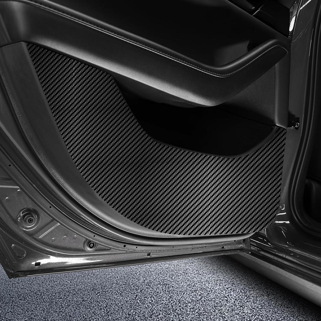 KUNGKIC Door Kick Guards for Mazda 3 BP Series Door Scratch and Stain Custom Interior Car Accessories Carbon Fiber (2019-2025), Protectors,