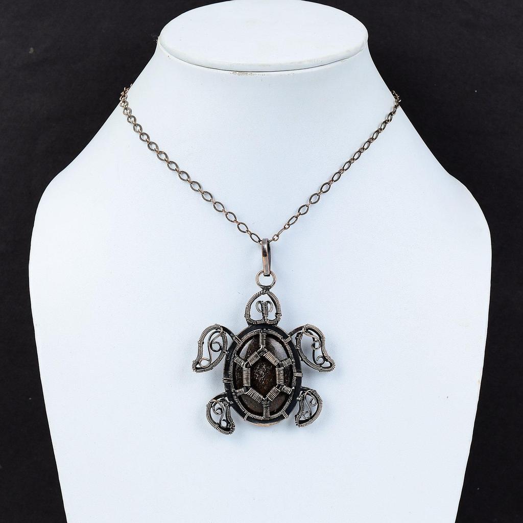 Подвеска из кости динозавра, обернутая медной проволокой, подвеска в виде черепахи, ювелирные изделия из кости динозавра из меди, кулон ручной работы, драгоценные камни для подарков