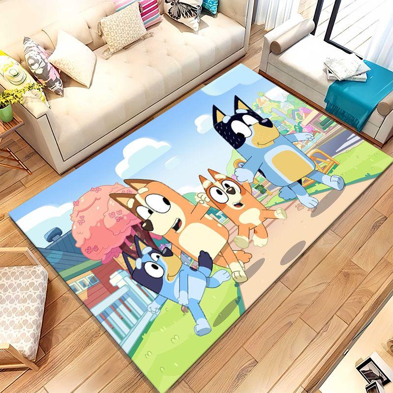 Cartoon B-Bluey Family Dog Living Room Non-Slip Area Rug Soft Carpet for Bedroom Playroom Sofa,Home Decor Doormat Gift