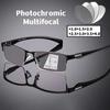 Business Progressive Multifocal Reading Glasses Trendy Near Far Presbyopia Vintage Photochromic Sun Glasses Eyewear