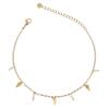 [R4494] - Golden Beige 'Cléopatra' Steel Ankle Chain - 25 Cm - 7x4 Mm