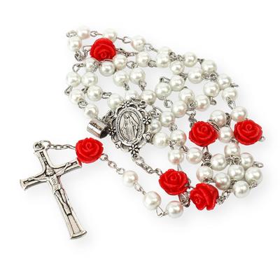 Магазин Nazareth Pearl Бусины Четки Ожерелье Проекция Молитва Отца Медаль Чудотворный Центральная часть и Крест Иисуса Сплав без драгоценных камней NS, M,