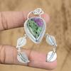 Natural Ruby Zoisite Gemstone Jewelry 925 Sterling Silver Pendant For Girls