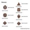 7 Pcs Copper Metal Dice Hollow Metal Polyhedral Dice Set Suitable for Role-Playing RPG    Board Game Card Game