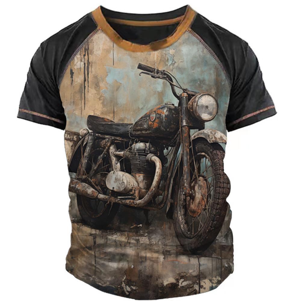 Винтажные мотоциклетные футболки для мужчин, летняя одежда, футболки с 3d графикой, уличная одежда, топы с короткими рукавами, мужские мотоциклетные рубашки, футболки