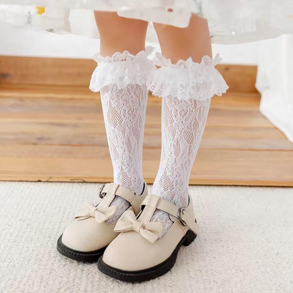 Mesh Lolita Sock Cotton Spandex Girl Long Socks Baby Dress Hollow Mesh Socks