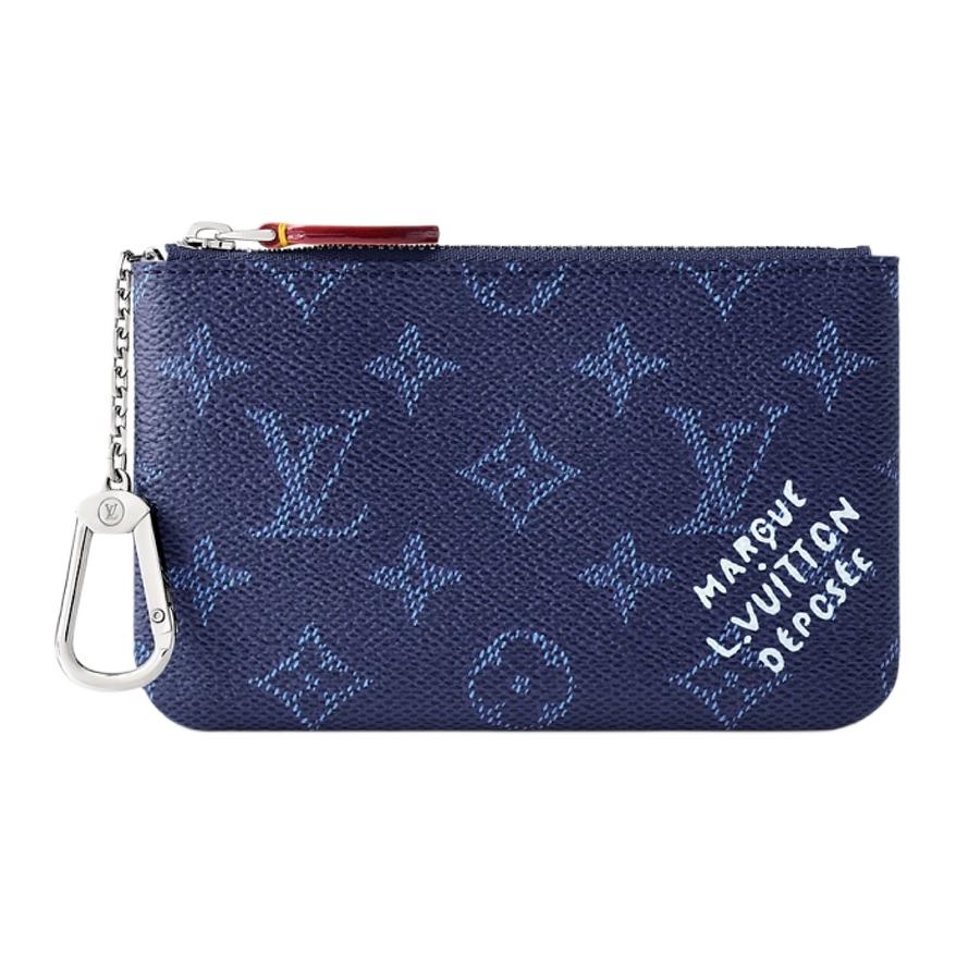 Louis Vuitton Key Pouch S Ocean Blue Monogram Canvas Men Pouches M27112