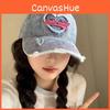Wash Casual Vintage Denim Cap Women With Unique Distressed Look For Wear Daily