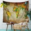 Акварельный гобелен с картой мира, абстрактное искусство, живопись, настенный гобелен, пляжное одеяло, коврик для йоги, прокладка