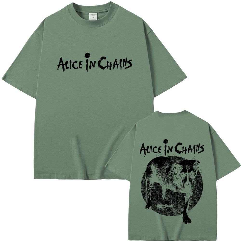 Rock Band Alice in Chains Double Sided Graphic Tshirt Summer Men Women Casual High Quality Cotton Tshirt Male Vintage T Shirts