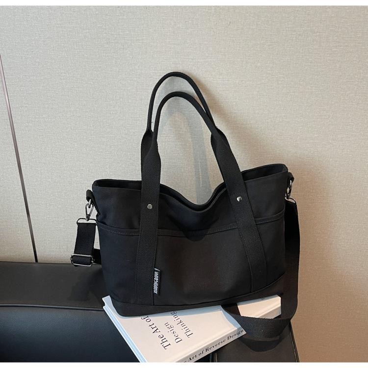 Холщовая сумка женская большой вместимости 2025 новая летняя универсальная сумка-мессенджер повседневная портативная студенческая сумка-тоут