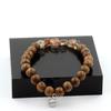 Stones and Minerals. Super Seven Bracelet (Melody's Stone) from Brazil + 8 Mm Wooden Beads. Made In France.