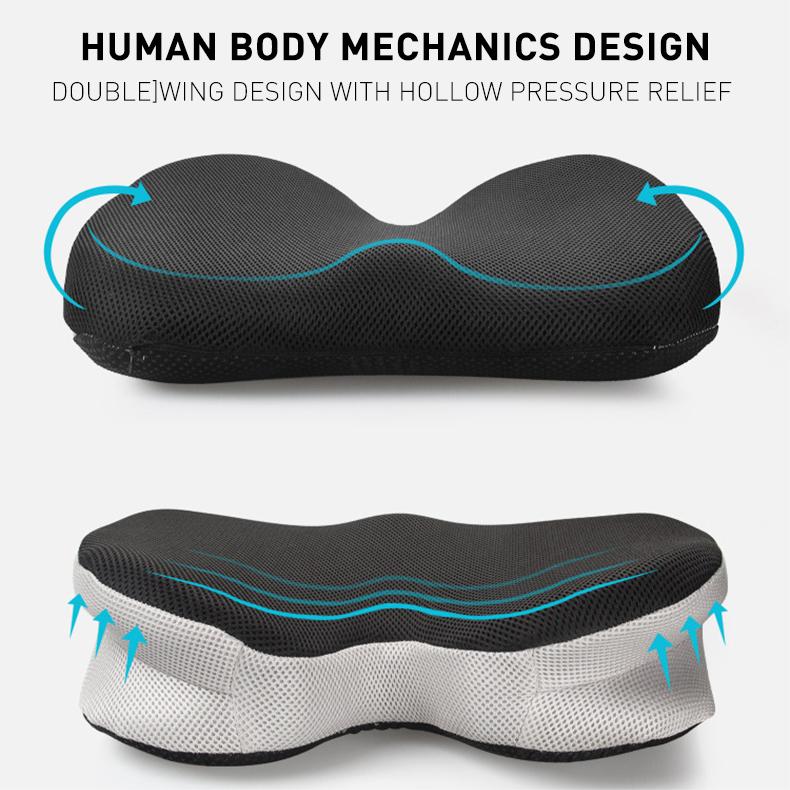 Seat Cushion, Ergonomic Memory Foam Coccyx Cushion for Office Chair & Car, Relieve Long-Term Sitting Pressure