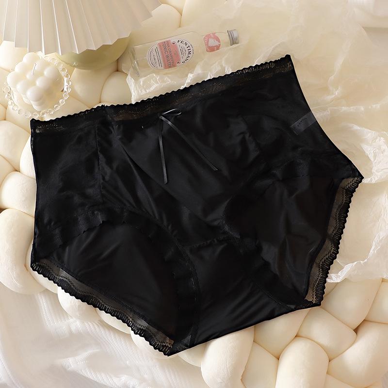 High Waisted Women Lace Panties See Through Thin Soft Breathable Plus Size Underpants Luxury Control Abdomen Panties