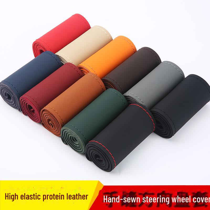 Высокоэластичный кожаный чехол на руль, сшитый вручную, универсальный, на все сезоны