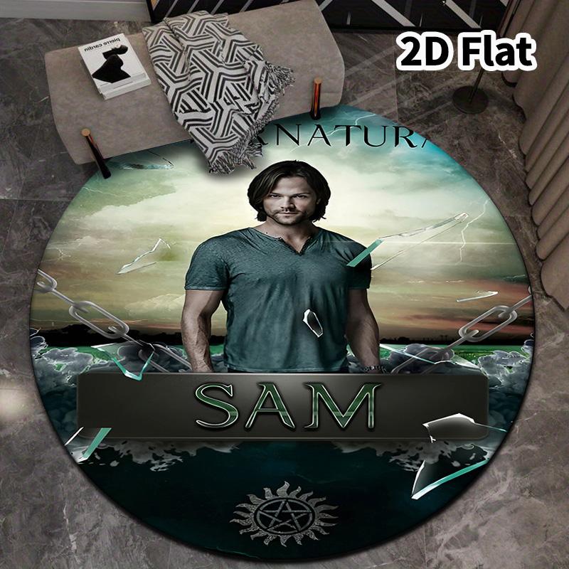 Supernatural Round Area Rug Carpet Rug For Living Room Bedroom Sofa Playroom Decor Nonslip Floor Mat