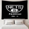 Custom Name Brooklyn Nets Print Tapestry, Backdrop, Easy Setup, Ideal for Bedroom, Office & Living Room, with Aesthetic Wall Hanging Decor.