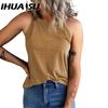 Summer Halters Vest Women Wear Solid Color Slim-fit Sleeveless Round Neck Blouse Women