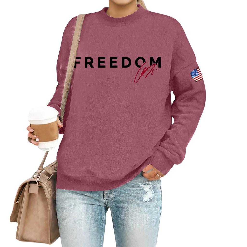 Women's Casual Fashion Round Neck Long Sleeve Printed Sweatshirt