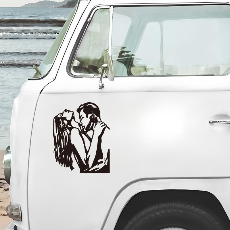 Романтический силуэт поцелуя, поцелуй в полночь, импортная работа из ПВХ, изображающая целующуюся пару, подходит для наклеек на День святого Валентина