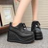 Fashion 10CM Big Size 42 Black Design Female Goth Platform Fashion Cosplay Wedges High Heels Women's Pumps Street Sneaker Shoes Woman