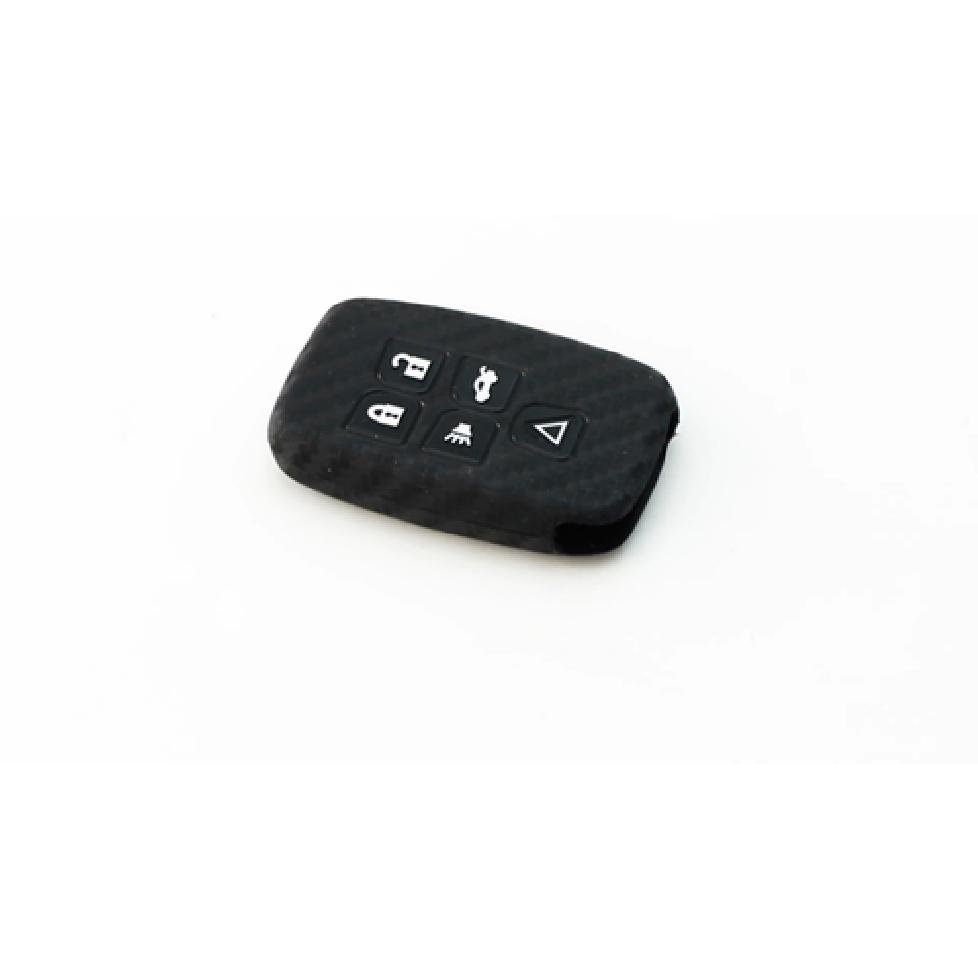 Carbon Fiber Soft Silicone Key Fob Cover For Land Rover Range Rover LR4 Jaguar