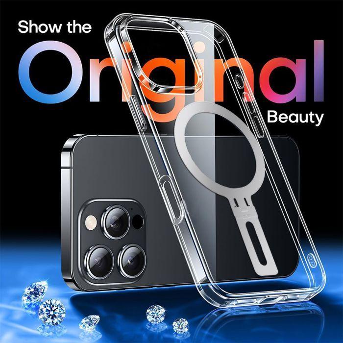 Coque de protection - BOOLING - pour iPhone 16e - Silicone Antichoc - Support Magnétique - Transparent