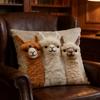 2D Наволочка с животным, Имитация вышивки, Узор альпаки, Наволочка, Собака, Шотландская корова, Декоративная