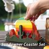 1/2 Sets Desert Sunset Coaster Kit 3D Printed 4-In-1 Multifunctional Kitchen Tools with Cactus Toothpick Holder Mountain Shakers Solar Bottle Opener