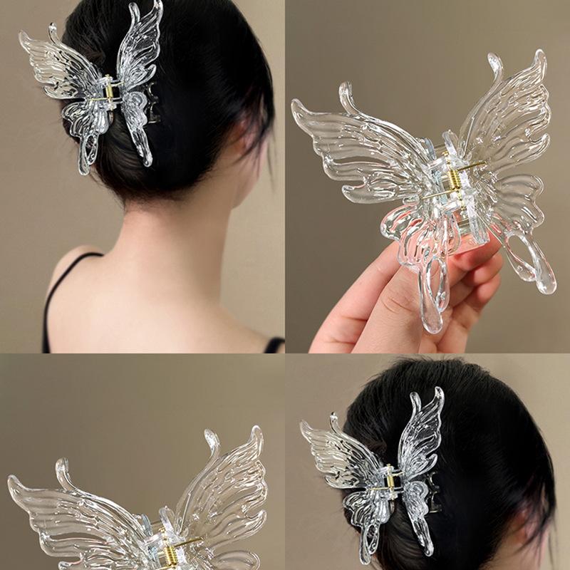 Супер фея прозрачная заколка-бабочка модная и простая заколка для захвата волос на затылке нишевая личность высококачественные аксессуары для волос