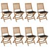 Day and Night - Day and Night Folding Garden Chairs 8 Units Solid Acacia Wood and Cushions