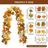 Fall Garland for Mantel, Artificial Maple Leaves Hanging Vine, Thanksgiving Halloween Garlands Leaf Decorations