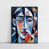 Picasso Poster Geometric Portrait In Frame
