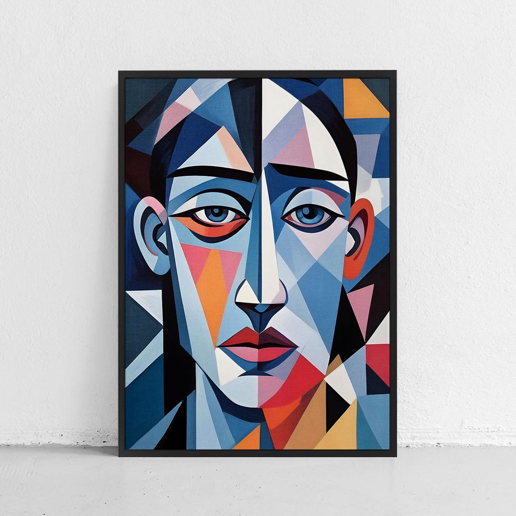 Picasso Poster Geometric Portrait In Frame