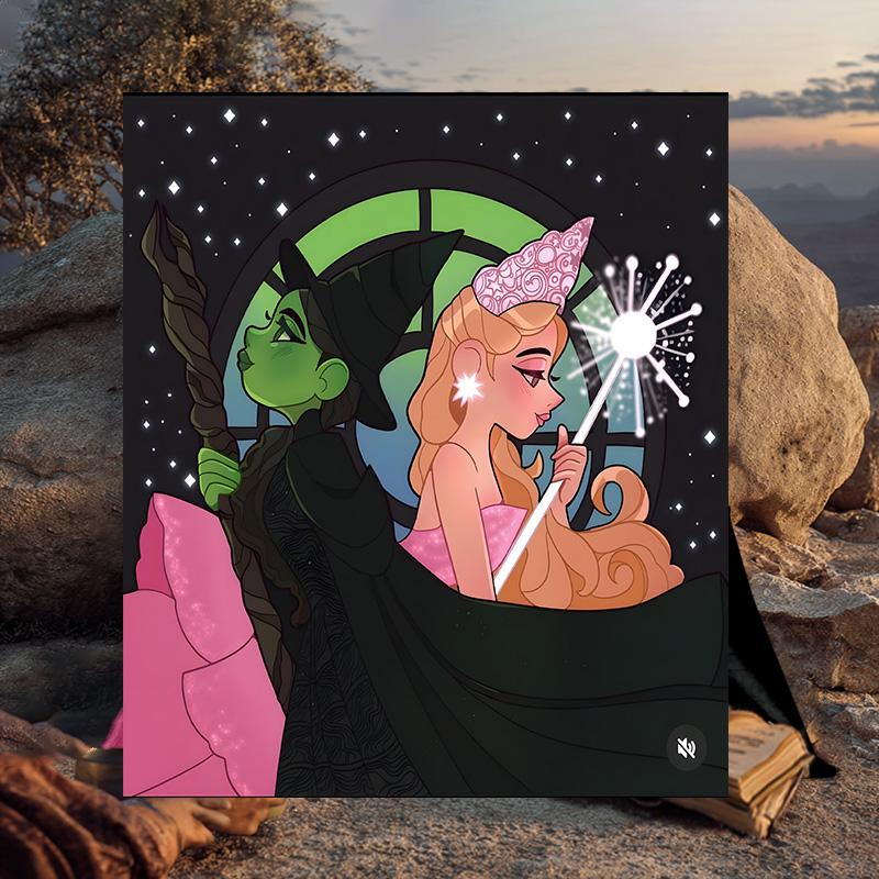 1PC Magic witch And Friendship Flannel Blanket Gift, Suitable for Both Men And Women, Soft Ideal for Beds And Sofa, Birthday Or Christmas Gift