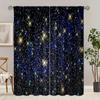 2 Pieces - Starry Sky - Printed Curtain - Polyester Material - for Bedroom Living Room Study Anti-privacy Curtain