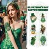 Кловер Грин Старый Гном Стрит. День Святого Патрика одноразовая татуировка наклейка для вечеринки на руку шею ногу взрослые и дети Decora граффити