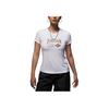 Jordan Slim Fit Printed Comfortable Short Sleeve T-Shirt Women Tops White FN5724-101
