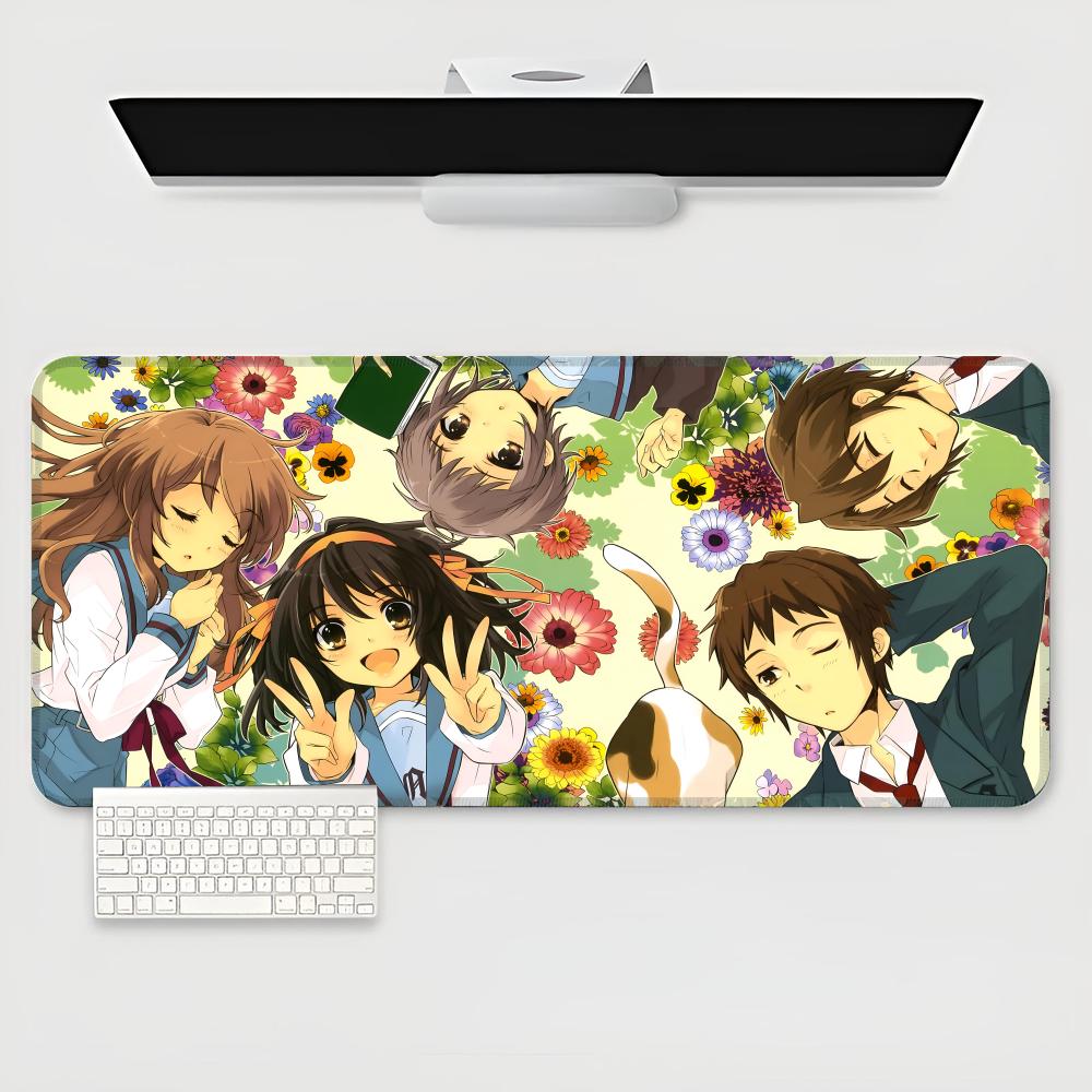 Коврик для мыши The Melancholy of Haruhi Suzumiya игровая клавиатура XXL Коврик для мыши Большой Компьютер Ноутбук Нескользящий Коврик для стола Клавиатура Коврик для мыши
