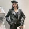 Short Black Motorcycle Leather Jacket for Women Spring and Autumn New Korean Version Loose High-end Handsome Cool Jacket Trendy