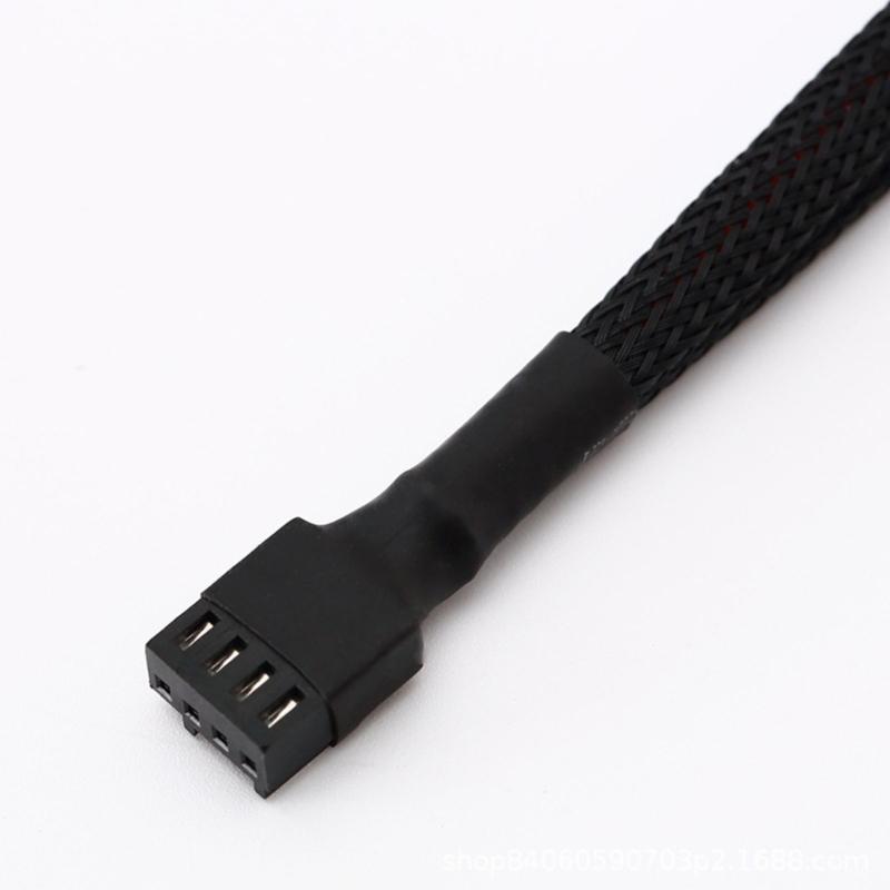2Piece 4Pin PWMs Computer Fan Extension Cable Set 26cm Length for Enhances Airflows and Noise Reduction