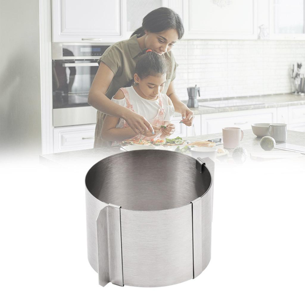 Stainless Steel Round Shape Mousse Baking DIY Pastry Ring Mold Round Adjustable Exquisite Children's Day Baking Gift