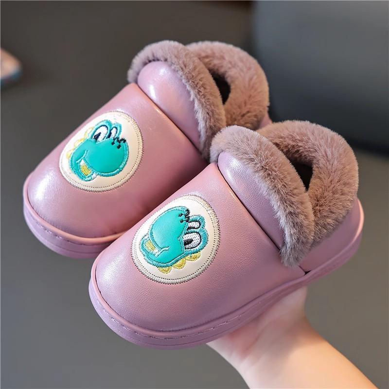 Children's Autumn and Winter Cute Dinosaur Cotton Slippers