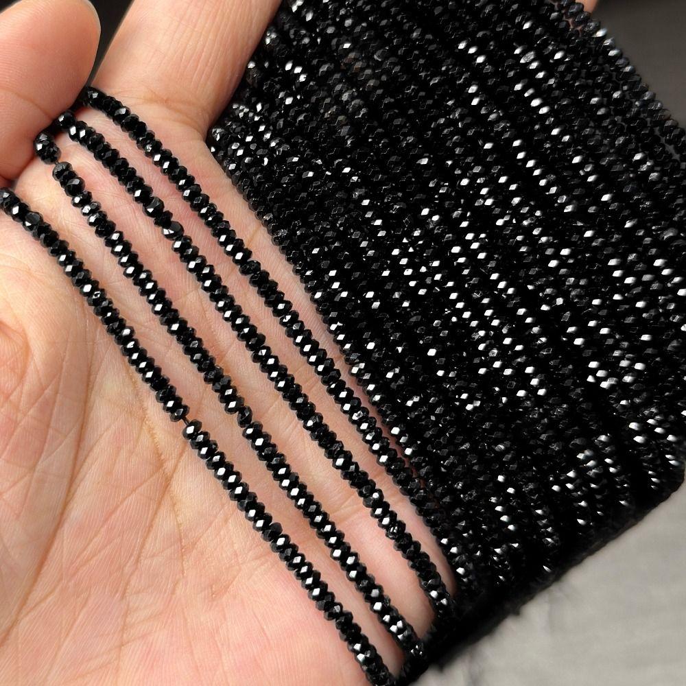 2/3/4mm DIY Bracelets Materials Handmade Loose Spacer Beads Black Spinels Stone Beads Necklace