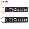 Unisex New Fashion Trinket Cessna Keychain Phone Strap Black Embroidery Aviation Key Tag Chain for Aviation Gift Key Ring