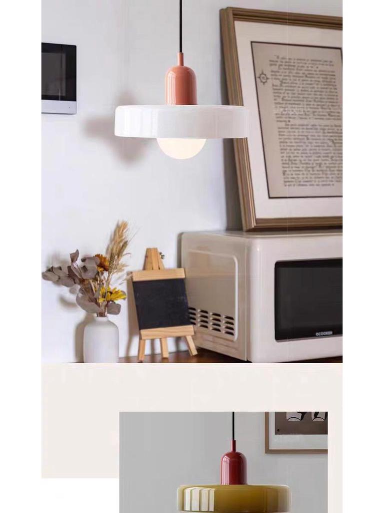 Винтажный подвесной светильник из зеленого стекла в стиле Мемфис - Современная прикроватная люстра в стиле Баухаус