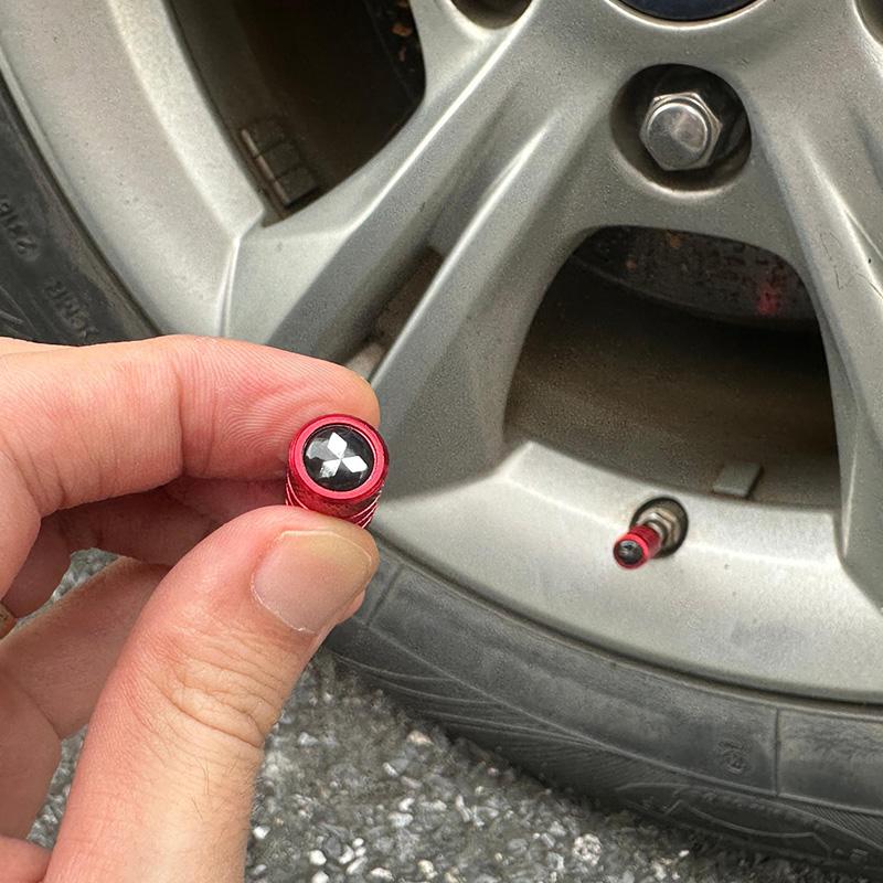Car Valve Cap Decorative Dustproof Tire Valve Stem Caps For Mitsubishi outlander Sport Mirage Eclipse cross Pajero ASX Lancer