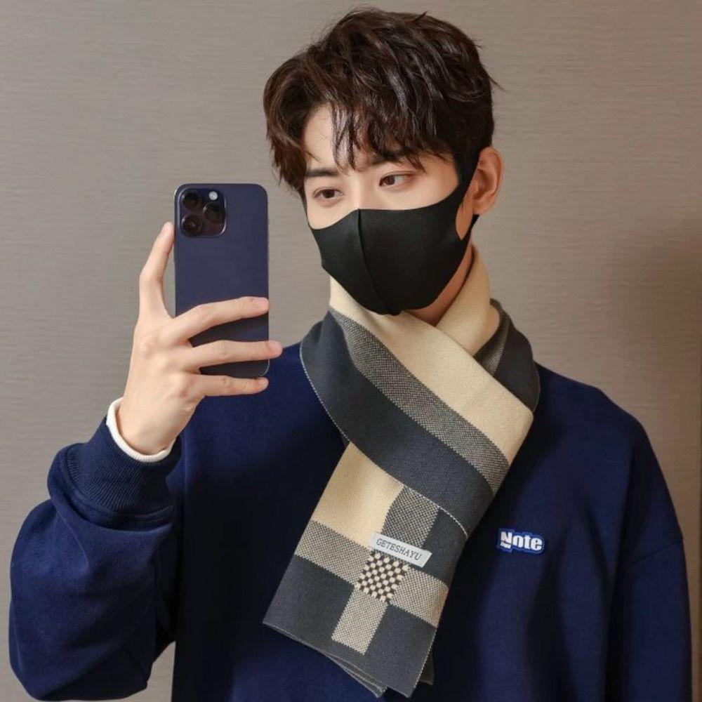 Lightweight Winter Cashmere Shawl Thickened Men Knitted Scarf Fashion Unisex