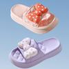 Модные летние женские тапочки на платформе с бантом, симпатичные домашние, для ванной, нескользящие, для сада, повседневные пляжные сандалии на плоской подошве из ЭВА