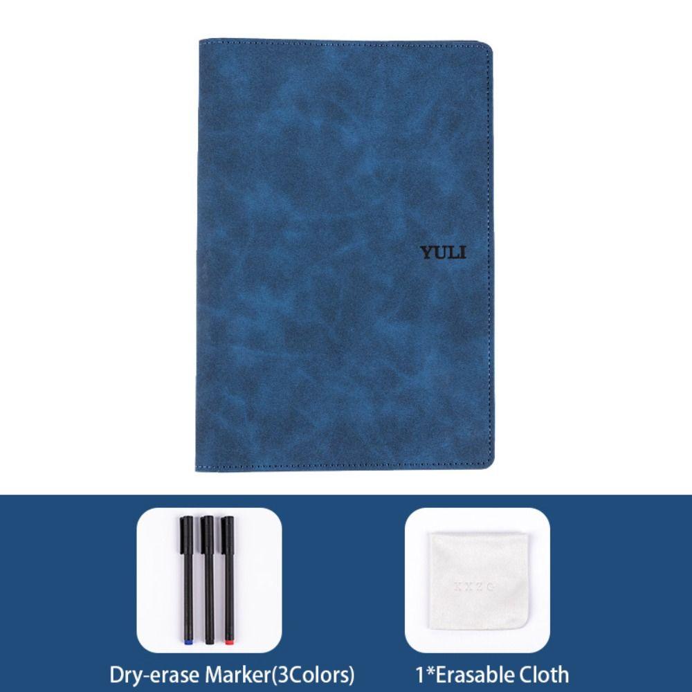 With Whiteboard Pen A5 Whiteboard Notebook Reusable Writing Board Office Notebooks School Office